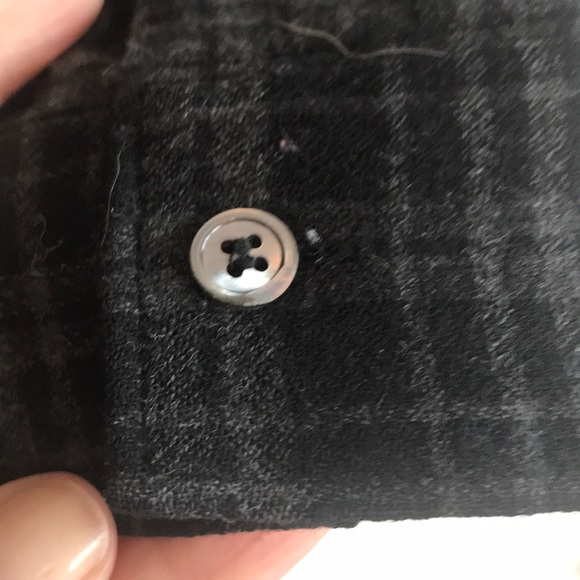 Wool Theory blouse- like new! Black/gray plaid - Picture 3 of 3